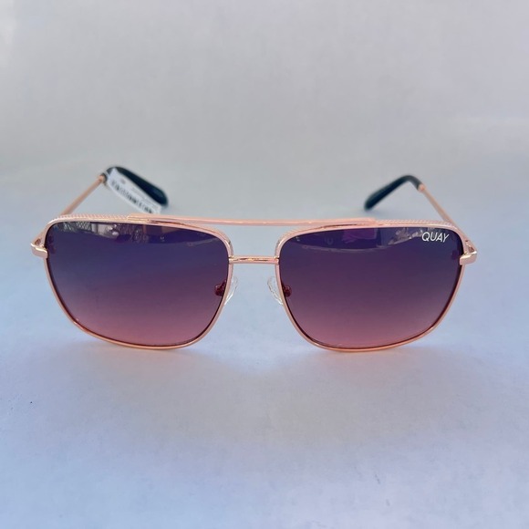 Quay Australia Hot Take Sunglasses Rose Gold Pink Smoke - Picture 6 of 8